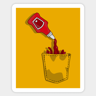 Saucy Splash - Ketchup Delight in Mustard Pocket Sticker